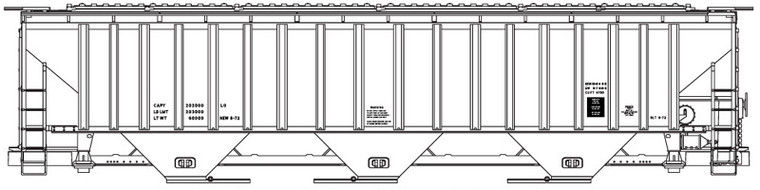 Accurail - Ho Ps Grain Hopper Data Wht - 6593