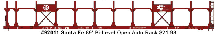 Accurail - Ho Bi-Level Open Autorack Atsf - 92011
