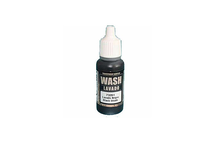 Vallejo Acrylic Paints - Black Wash 17ml 6p - 73201