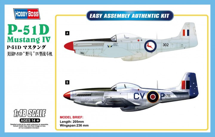 Hobby Boss Models - P-51D Mustang Iv Fighter 1:48 - 85806