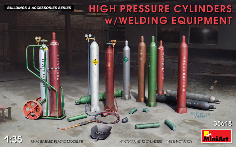 Mini Art Models - High Pressure Cylinders w/welding equip - 35618