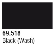 Vallejo Acrylic Paints - Black Wash 17ml 6p - 69518