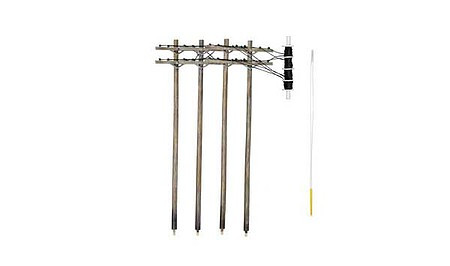 Woodland Scenics - HO Pre-Wired Poles Double Crossbar - 2266