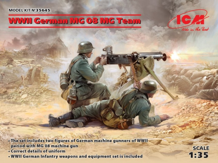 ICM Models - WWII German MG08 Machine Gun Team 1:35 - 35645