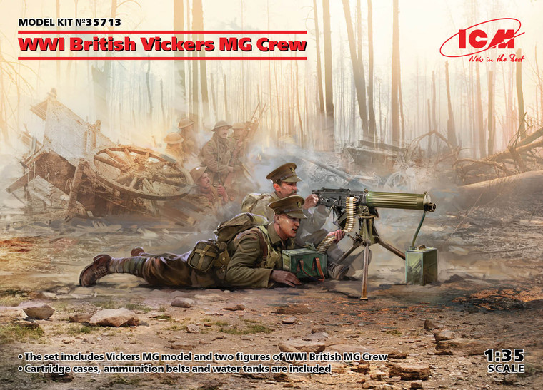 ICM Models - WWI British Vickers Machine Gun&Crew1:35 - 35713