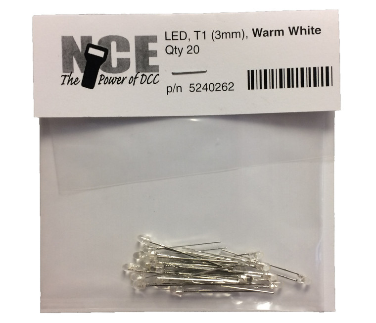 NCE Power for DCC - Warm Wht Led 3mm 20pc - 262