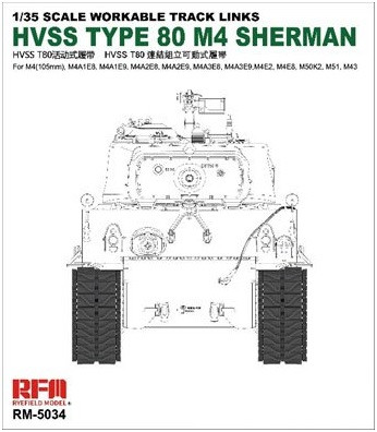 Ryefield Models - US M4 Sherman T80 Workable Links 1:35 - 5034
