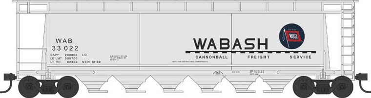 Bowser - N Cylindrical Hopper Wabash 33005 - 38167