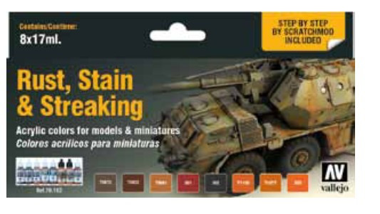Vallejo Acrylic Paints - Rust Stain & Streaking Model Color Set - 70183
