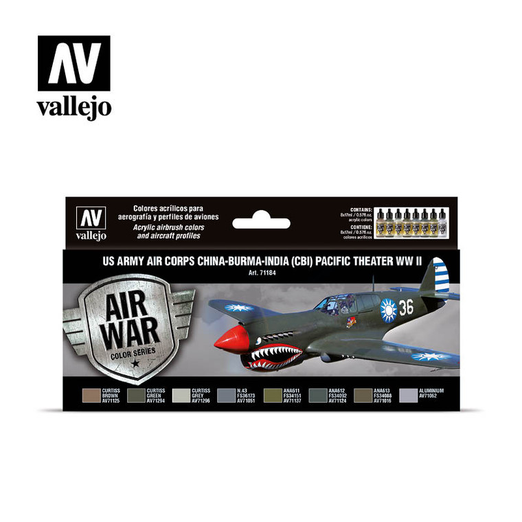 Vallejo Acrylic Paints - Us Army Air Corps China Burma SET - 71184