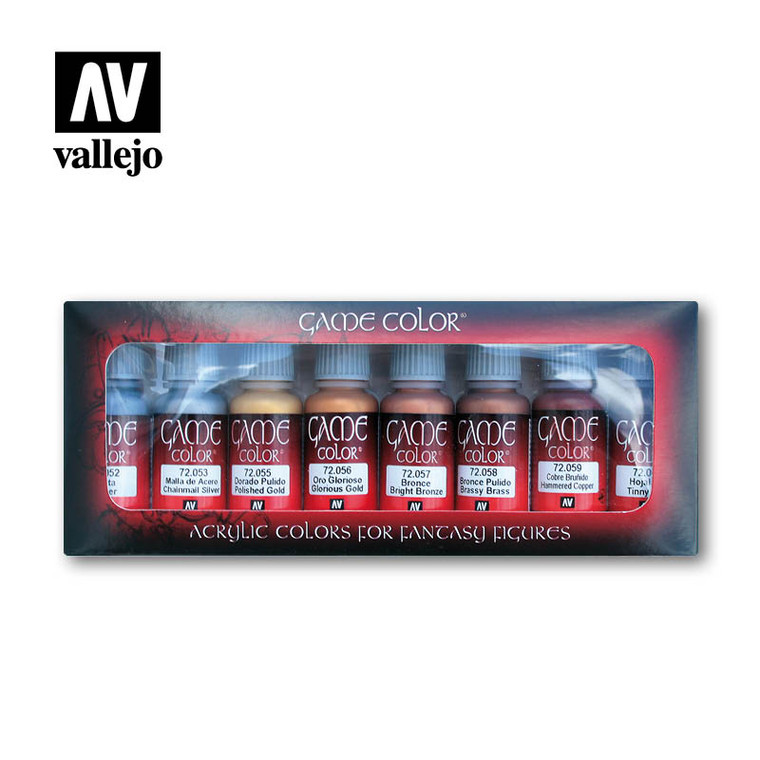 Vallejo Acrylic Paints - Game Color Metalic Colors Set - 72303