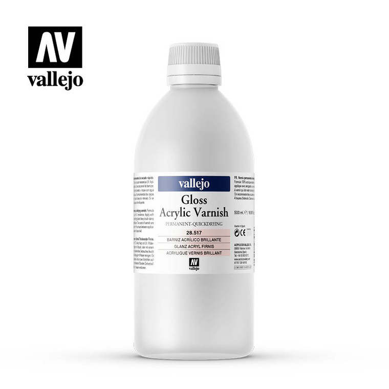 Vallejo Acrylic Paints - Permanent Gloss Varnish 60ml 6/bx - 26517 Vallejo Acrylic Paints - Permanent Gloss Varnish 60ml 6/bx - 26517
