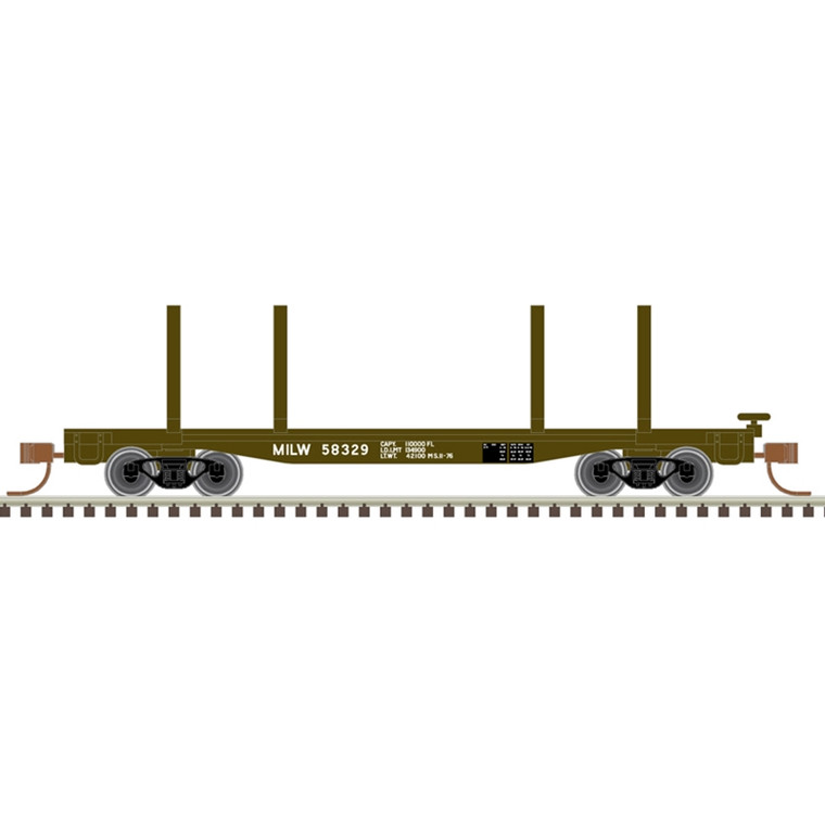 Atlas Model Railroad Co. - N 45'Logging Flat Car Milw 59908 - 50006289