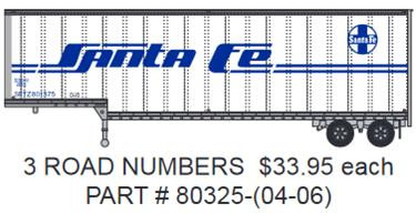 Trainworx - Ho Drop Frame Trailer ATSF - 80325-6