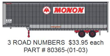 Trainworx - Ho Drop Frame Trailer Monon - 80365-2