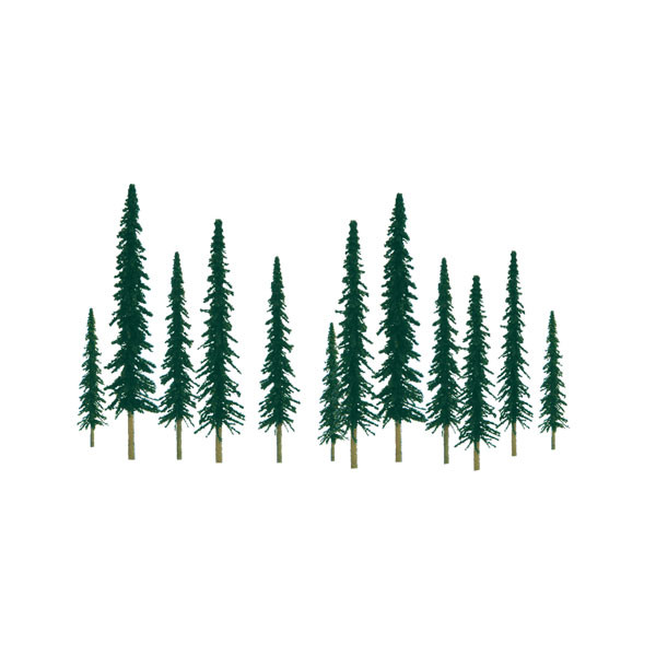 JTT Trees & Shrubs - Conifer 1' to 2' Z scale 55pk - 92009
