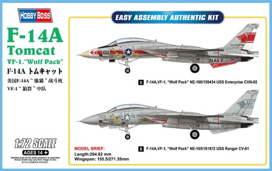 Hobby Boss Models - F-14A Tomcat 1:72 - 80279