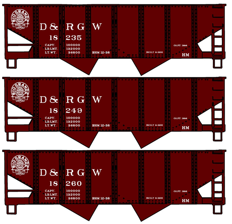 Accurail - Ho Usra Hopper D&Rgw 3#Set - 25804