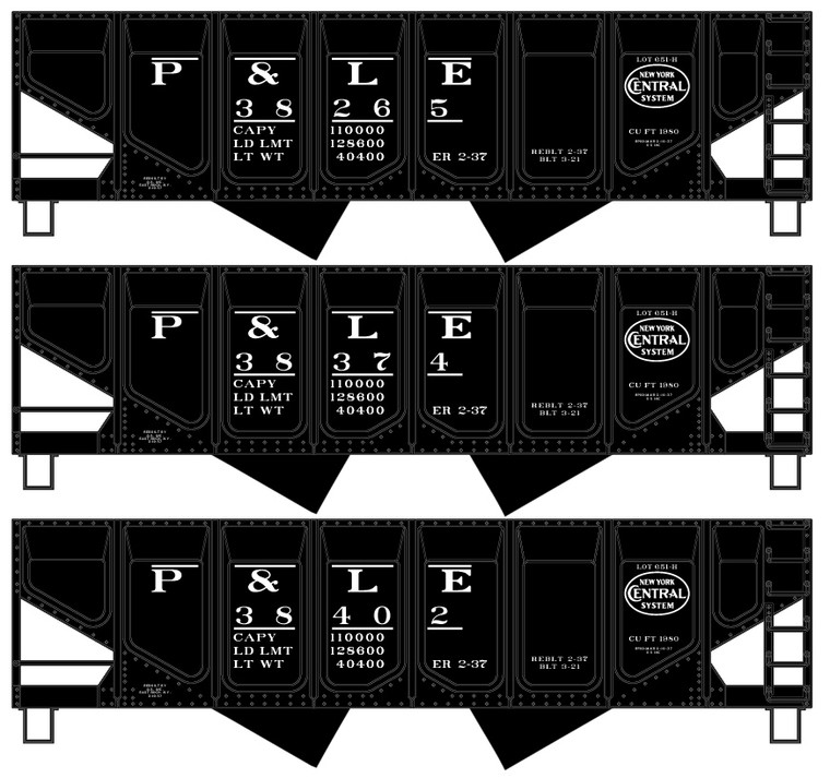 Accurail - Ho Ps Twin Hopper P&Le 3#Set - 28174