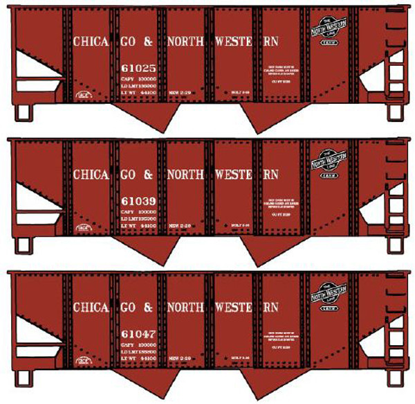 Accurail - Ho Usra Hopper C&Nw 3#Set - 24254