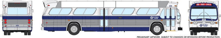 Rapido Trains - HO 1:87 Std Bus Kansas City Metro 640 - 703032