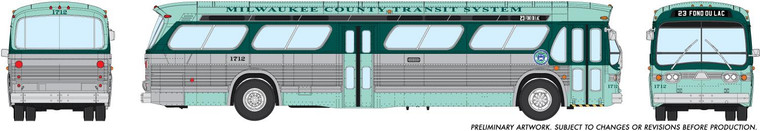 Rapido Trains - HO 1:87 Std Bus Milwaukee County 1631 - 703034