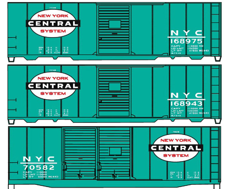 Accurail - Ho 40'Steel Boxcar Nyc 3#Set - 8063