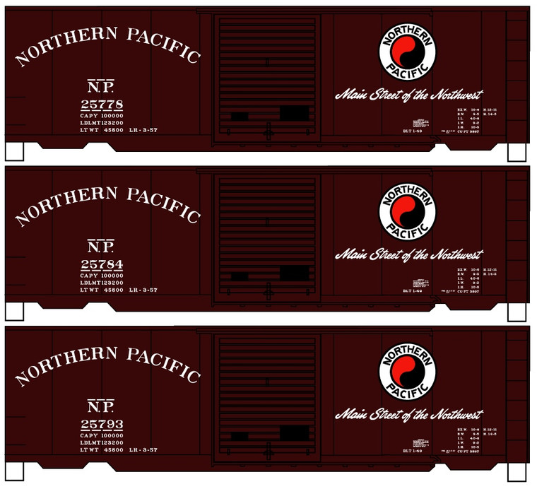 Accurail - Ho 40'Ps-1 Boxcar Np 3#Set - 8073