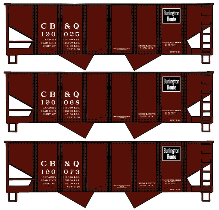Accurail - Ho Usra Twin Hopper Cb&Q 3#Set - 24344