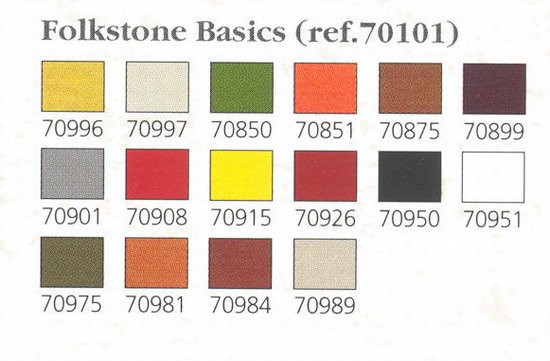 Vallejo Acrylic Paints - Folkstone Basic Set #1 - 70101