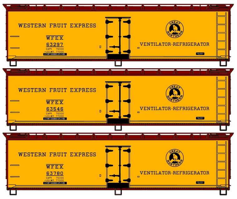 Accurail - Ho 40'Wood Reefer Wfe 3#Set - 8069