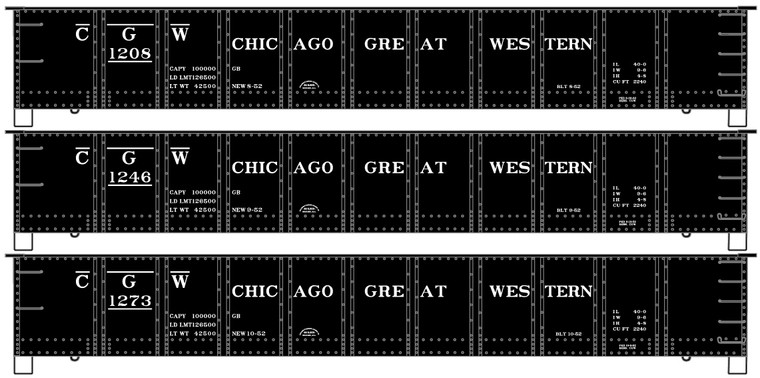 Accurail - Ho 41'Steel Gondola Cgw 3#Set - 37614