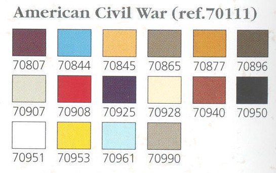 Vallejo Acrylic Paints - American Civil War Set #11 - 70111