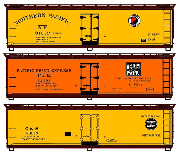 Accurail - Ho 40'Wood Reefer Ltd Run3#Set - 8098