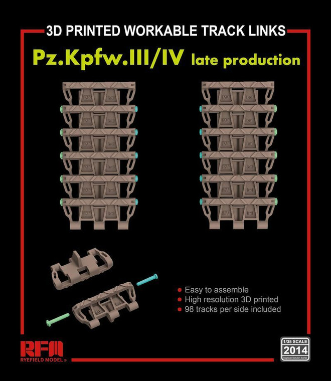 Ryefield Models - 3D Workable Track Links Pz.Kpfw III Late - 2014
