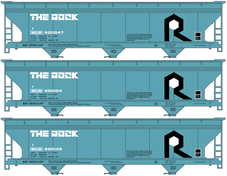 Accurail - Ho 3-Bay ACF Cvd Hopper RI 3#Set - 8143