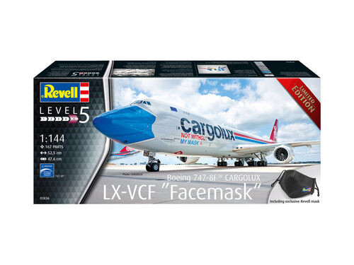 Revell Monogram Germany - B747-8F Cargolux LX-VCF Facemask 1:144 - 3836