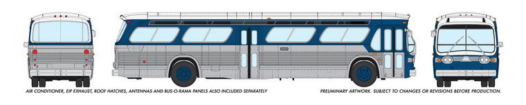 Rapido Trains - HO 1:87 Dlx Bus Unlettered Blue - 753072