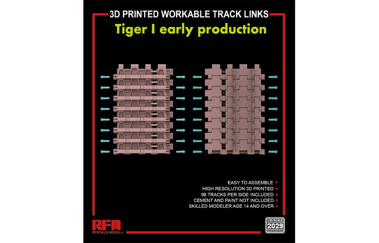 Ryefield Models - 3D Printed Workable Tracks Tiger I early - 2029