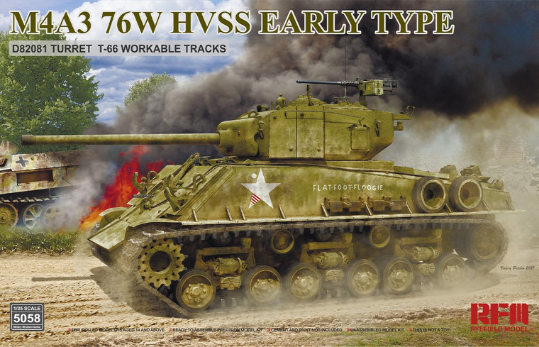 Ryefield Models - M4A3 76W HVSS Early Type w/D82081 1:35 - 5058