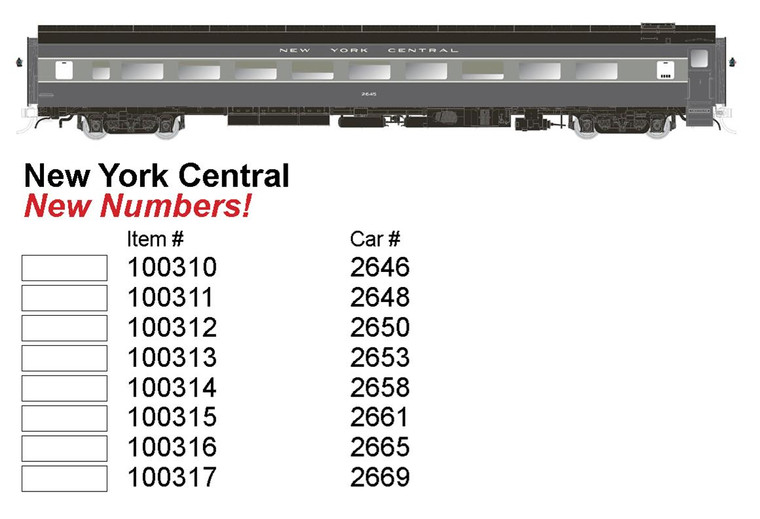 Rapido Trains - Ho Lgtwgt Coach Nyc 2650 - 100312