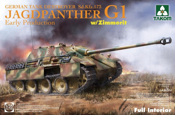 Takom Models - Jagdpanther G1 Early W/zimm&Interior :35 - 2125