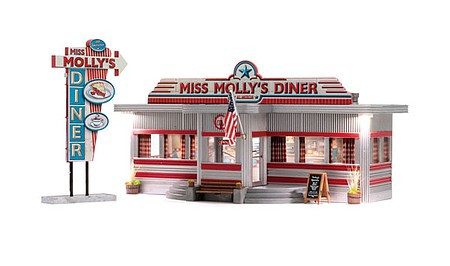 Woodland Scenics - HO Miss Molly's Diner Built + Ready Lite - 5066