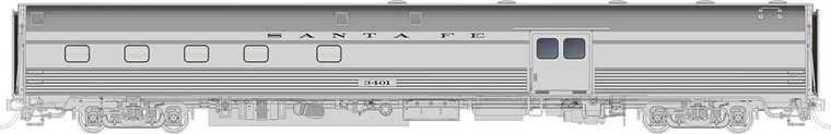 Rapido Trains - Ho Budd Baggage-Dorm ATSF 3405 - 114030