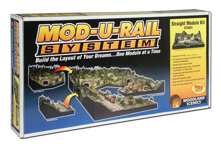 Woodland Scenics - Ho Mod-U-Rail Straight Kit - 4801