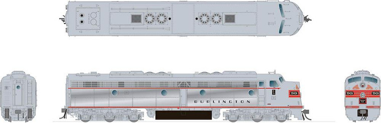Rapido Trains - HO EMD E8A Burlington CB&Q #9947A - 28007