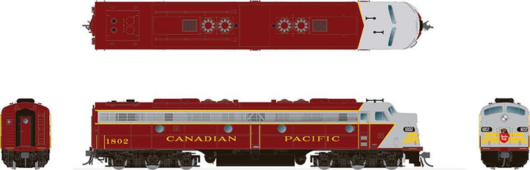 Rapido Trains - HO EMD E8A CP Early Maroon #1802 - 28011