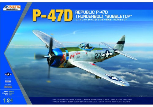 Kinetic Model Kits - P-47D THUNDERBOLT BUBBLETOP 1:24 - 3207