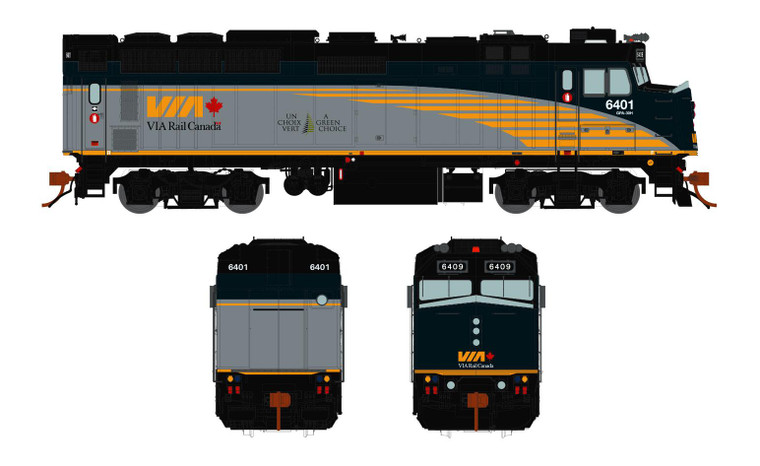 Rapido Trains - N VIA F40PH-2D Rail Canada 6454 w/sd - 582506
