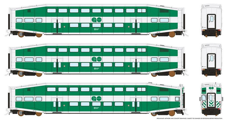 Rapido Trains - Ho BiLevel Commuter Car GO Transit #2 - 146005